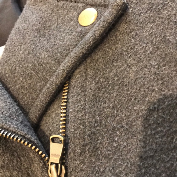 Ann Taylor Loft Cross-Zip Grey Coat with Brass - Picture 6 of 6